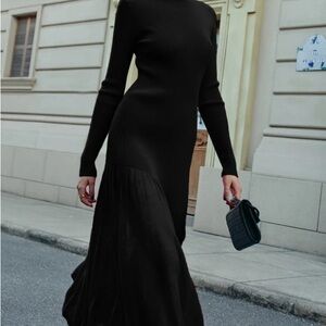 Elegant Black Long Sleeve Dress